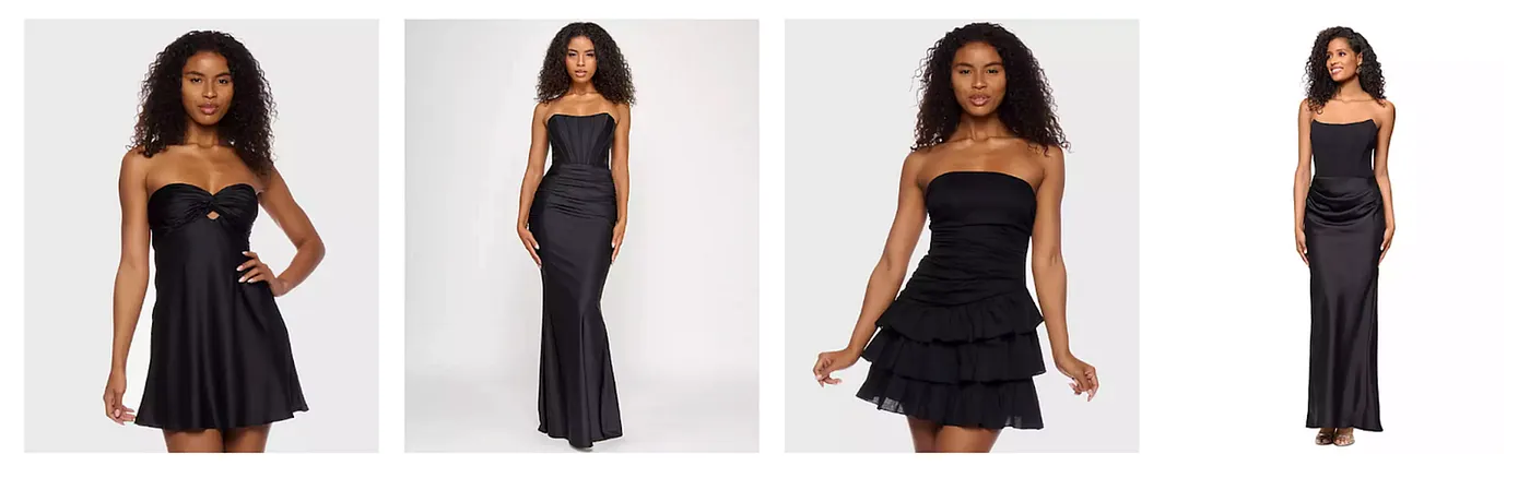 Similar black dresses